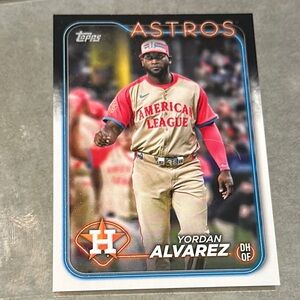 Topps Astros Baseball Card with Red and Cream Design